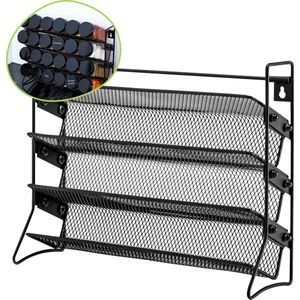 Kruidenrekje Staand - Kruidenpotjes opbergen - Metaal - Zwart - 4 Laags