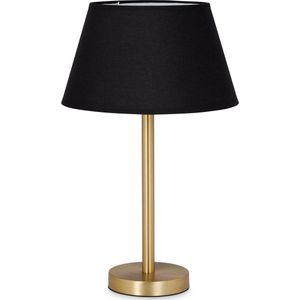 Home Sweet Home tafellamp Largo - tafellamp Stick rond mat brons inclusief lampenkap - lampenkap 30/20/17cm - tafellamp hoogte 38 cm - geschikt voor E27 LED lamp - messing/zwart