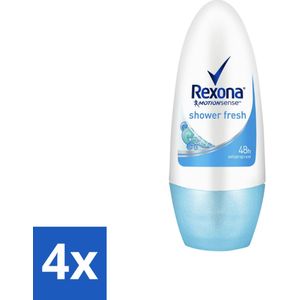 4 x Rexona - Shower Fresh - Deo Roll-on - 50 ml - Deodorant - Antitranspirant - Rexona - Shower Fresh - Langdurige Bescherming