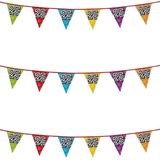 3x stuks vlaggenlijnen met glitters 25 jaar thema feestartikelen - Verjaardag versieringen - 8 meter - Plastic