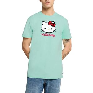 Hello Kitty Klassiek Portret Met Hello Kitty Tekst Premium T Shirt Heren