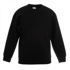 Fruit of the Loom - Kinder Classic Set-In Sweater - Zwart - 170-176