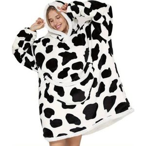 Bovista Hoodie Deken Met Mouwen - Plaid - Knuffeldeken - Onesie - Fleece Blanket - Dames - Heren - Kinderen - Extra Zacht & Warm - Koe