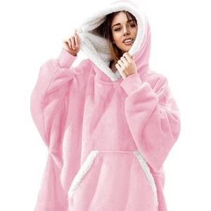 Super Comfy Fleece Hoodie – Trui en Deken in één – Unisex – Roze