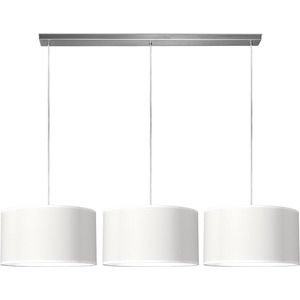 Home Sweet Home hanglamp Bling - verlichtingspendel Beam inclusief 3 lampenkappen - lampenkap 40/40/22cm - pendel lengte 100 cm - geschikt voor E27 LED lamp - wit