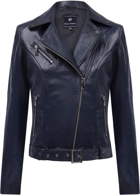 Felix Hardy - Leren Jas - Donker Blauw - Dames