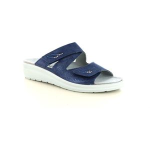 Rohde - Dames Sliders - Blauw - Velours - H-breedte - Klittenband