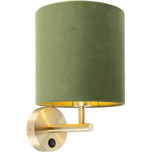 QAZQA - Moderne Wandlamp voor binnen - 1 lichts - D 230 mm - Groen - Woonkamer | Slaapkamer | Keuken