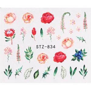 Hiden | Nagelstickers Bloemen  - Nail Art - Decoraties - Water transfer Nagelstickers - Beauty & Make-up | 29 stickers