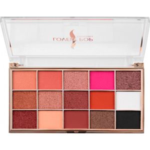 Lovely Pop Cosmetics - Oogschaduw Palette - 15 Tinten bruin/goud/abrikoos/beige/roze/wit/zwart - 1 Doos met 21 gram inhoud - Afmeting doos: 16,2 x 8,3 centimeter - Nummer 06