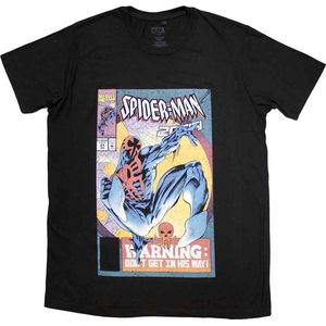 Marvel Spider-Man - Warning Comic Cover Heren T-shirt - XL - Zwart