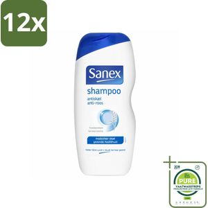 Sanex - Shampoo - Anti-Roos - Tegen Schilfers - 250 ml - Voordeelverpakking - 12 stuks - Roos shampoo - Anti roos shampoo