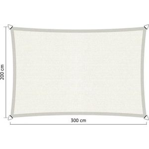 Shadow Comfort® Rechthoekige Schaduwdoek - UV Bestendig - Zonnedoek - 200 x 300 CM - Arctic White