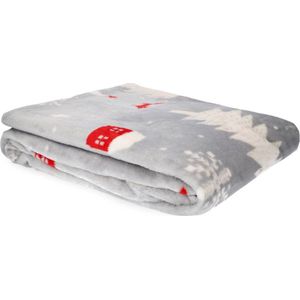 HOMLA Paxe-deken in kerstmotief - zachte deken los geweven polyestervezeldeken pluizige deken voor slaapbank - knuffelige deken 150 x 200 cm kerstboompatroon