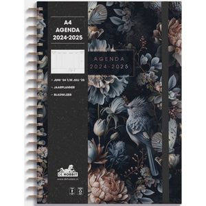 Hobbit - A4 Agenda - 2024-2025 - 1 week op 2 pagina's - A4 (21 x 29,7 cm) - Klassieke bloemen