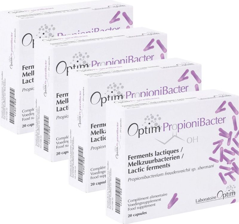 Optim - Propionibacter - Probiotica - 4 x 20 Capsules - Ondersteunt Darmflora