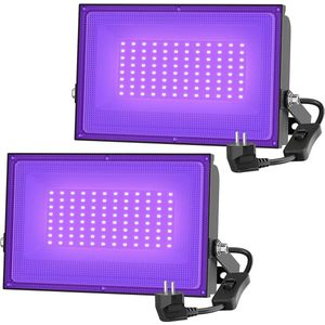 50W 2 stuks UV LED blacklight - schijnwerper lichteffect Partylight podiumverlichting met EU-stekker