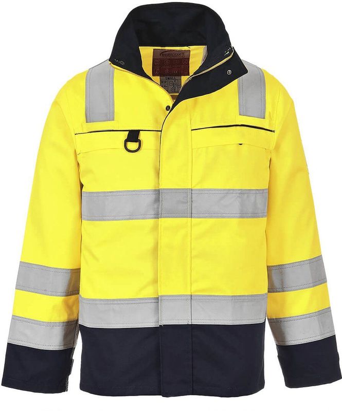 FR61 - Hi-Vis Multi-Norm Jack - Geel/marine - Werkjas