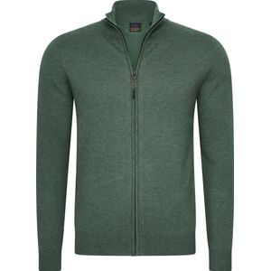 Mario Russo Full Zip Cardigan - Vest Heren - Coltrui Heren - Trui Heren - Groen - M