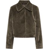 JDY - Korte Jas - Kastanje Kleur - Donzige Stof - Polyester