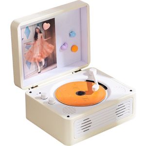 Gloovon - Bluetooth CD-speler - Draagbare - Kofferdesign - Ingebouwde Speakers - Sfeerlicht Fotolijst - Wit