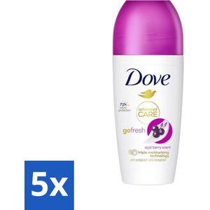 5 x Dove Deodorant Roller - Go Fresh Açai Bes - 50 ml - Dove Deodorant Roller - Go Fresh Açai Berry - Anti-Transpirant Roller - 48 Uur Bescherming - Verzorgend Na Het Scheren