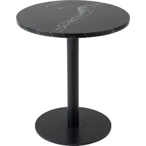 Kick Bijzettafel Marble Rond Hoog - Zwart