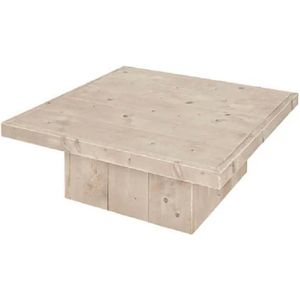 Steigerhout salontafel blokpoot - oud steigerhout - 80x80x45 hoog