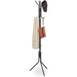 Kapstok - Zwart - Staand - 8 Haken - Metaal - 169 x 40 x 48 cm