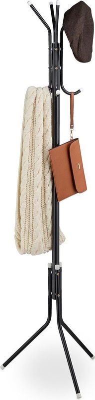 Kapstok - Zwart - Staand - 8 Haken - Metaal - 169 x 40 x 48 cm