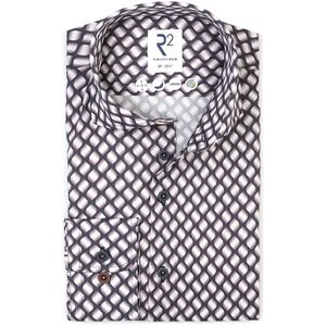 R2 - Overhemd - Multicolour - Twill Leave Print - Heren