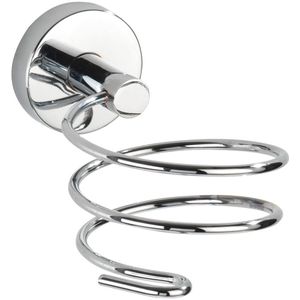Ibenzoa® Stijlvolle en Functionele Haardrogerhouder zonder Boren met Kabelhouder in Verchroomd Zink