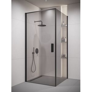Badplaats Douchecabine Alava 80 x 80 x 190 cm - Zwart - Douchewand met Draaideur - Cabine met Getint Veiligheidsglas