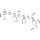 - LED Plafondspot grijs RING - 4 x GU10 aansluiting