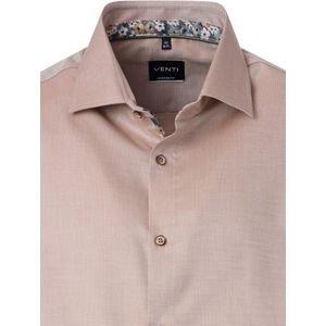 Beige Venti Overhemd Kent Kraag Met Motief Modern Fit - XXL