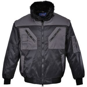 Portwest PJ20 - Tweekleuren Pilotjack - Zwart/GRIJS MAAT XL