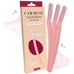 Gezichtsscheermes voor Vrouwen | Pijnloos en Nauwkeurig Scheermes voor Gezichtshaar | Perfect voor Wenkbrauwen, Bovenlip en Kin | Zachte Peeling voor een Gladdere Huid