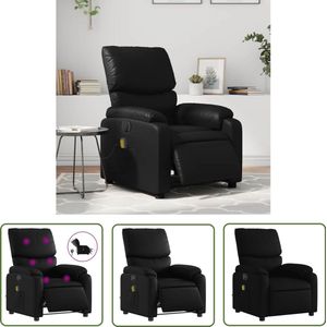 vidaXL Elektrische Massagestoel - Massagestoel - Massagestoel verstelbaar elektrisch kunstleer zwart - Massagefauteuil - Ergonomische Stoel - Relaxstoel