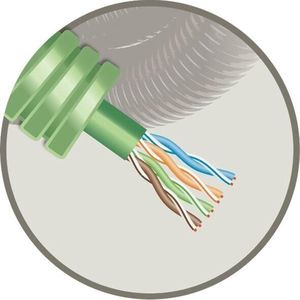 Green flex flexibele buis data U/UTP CAT6 per - 16mm rol 100 meter (HFUTP6)