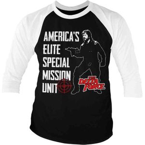 The Delta Force Raglan top -S- America's Elite Special Mission Unit Zwart/Wit