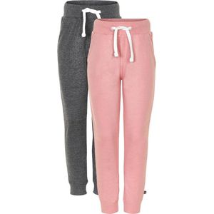 Minymo - Wortelbroek - Joggingbroek - Roze en Donkergrijs - 100% Katoen - 2-Pack