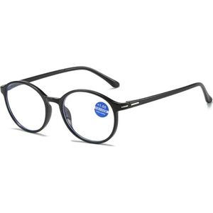 Computerbril +3.00 | Rond montuur | Op sterkte | Blauw Licht Filter Bril | Blue Light Glasses | Beeldschermbril | Anti blauw licht | Game Bril | Vermoeide ogen | Hoofdpijn | Bril voor computer of tv schermen | Unisex | Plus Sterkte Computer Bril