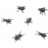 Chaks nep kever/insecten mix ophangbaar - 6 cm - zwart - 6x - decoratieve griezel beestjes