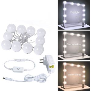 Ortho® - Hollywood Spiegel lampen - Visagie - Make up verlichting - Badkamer Spiegel licht - Theaterspiegel - 10 stuks - 3 kleuren - Dimbaar - Incl. 220V adaptor