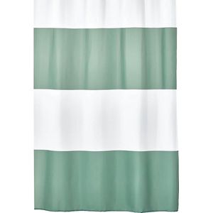 Breed gestreept douchegordijn - wasbaar douchebadgordijn - 100% polyester geweven badkamergordijn - oker/wit