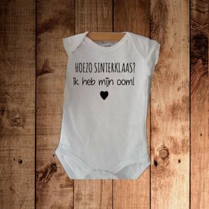 Grappige romper met tekst 'Hoezo Sinterklaas? Ik heb mijn oom!' | Origineel kraamcadeau Maat 62