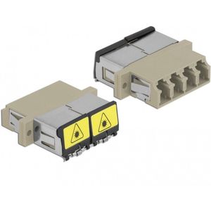 Optische vezelkoppeling met laserbescherming Flip LC Quad Vrouw naar LC Quad vrouwelijke multi-mode beige