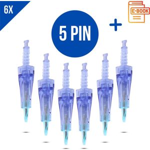 Dermapen naalden F5 - 5 pin naalden- Microneedling cartidges - Mesotherapie - Vervangende naaldkoppen - Opzetstuk dermapen - Anti-aging - Huidverzorging - Geschikt voor Dr.Pen A6/A1/E30/M5/M7/N2/MyM - 5 stuks + Sprayflesje 50 ml per bestelling