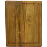 Snijplank naturel met groef - 35x25x3 - Naturel - Oud Teakhout