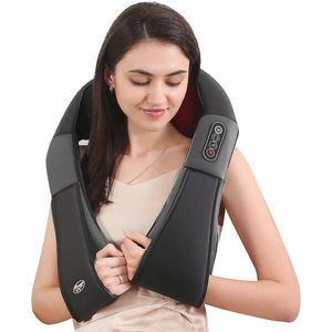 Massageapparaat voor schouders en nek, veelzijdig rugmassageapparaat met warmtefunctie | 3D Shiatsu knedende massage voor spierpijnverlichting